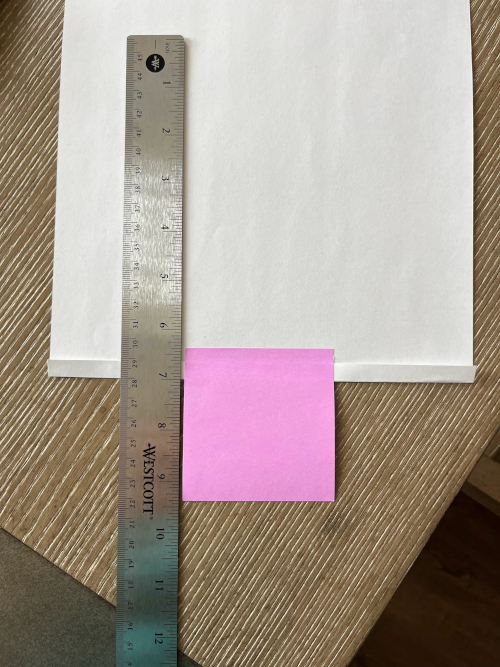 Fold with sticky note